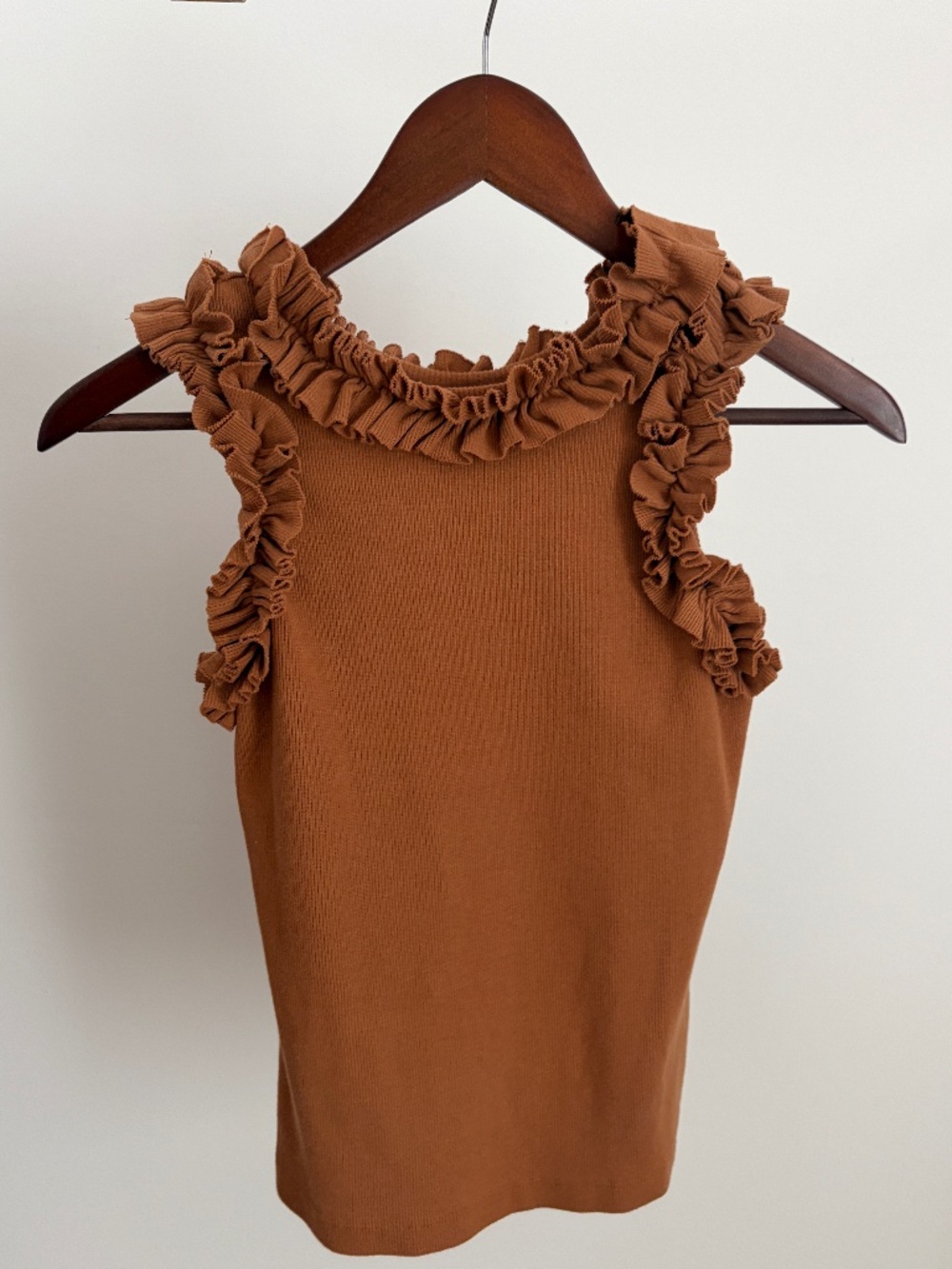 Anthropologie x Porridge Ruffled Tank in Honey Sz XS